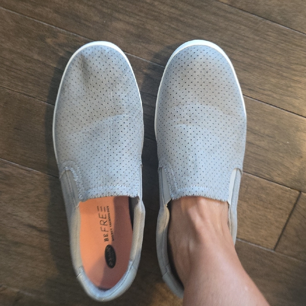 Dr. Scholl's Gray Perforated Slip-On Loafers